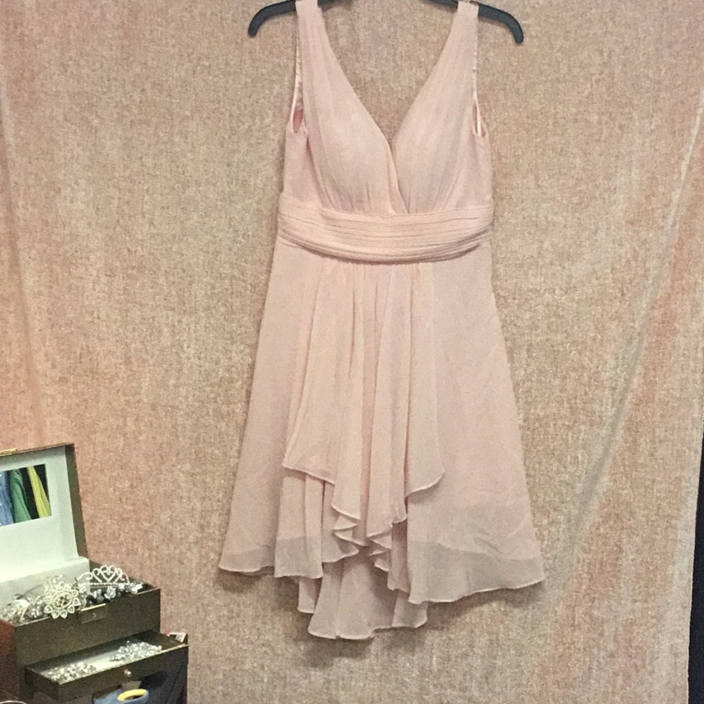 Short pink bridesmaid dress